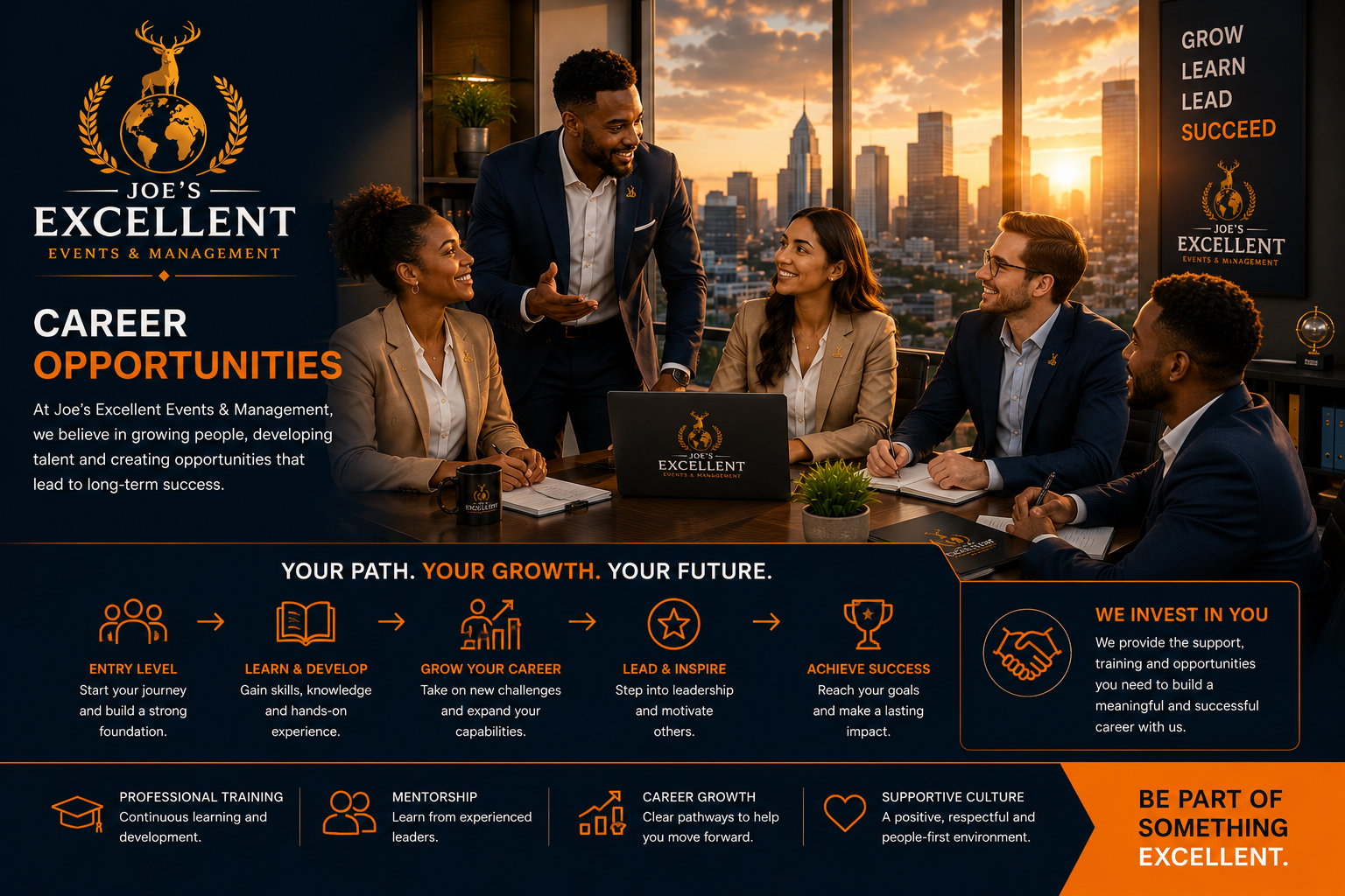 Career opportunities at Joe's Excellent Events and Management